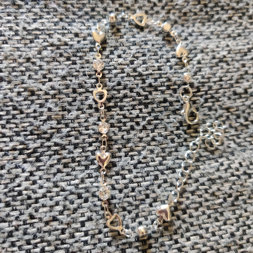 Silver Heart Charm Bracelet